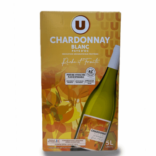Bag In Box Chardonnay blanc Pays d'Oc IGP - 5L