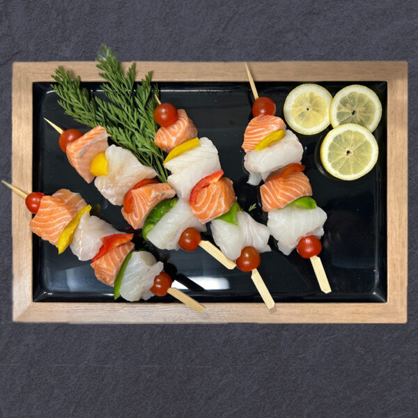 Brochette de saumon cabillaud